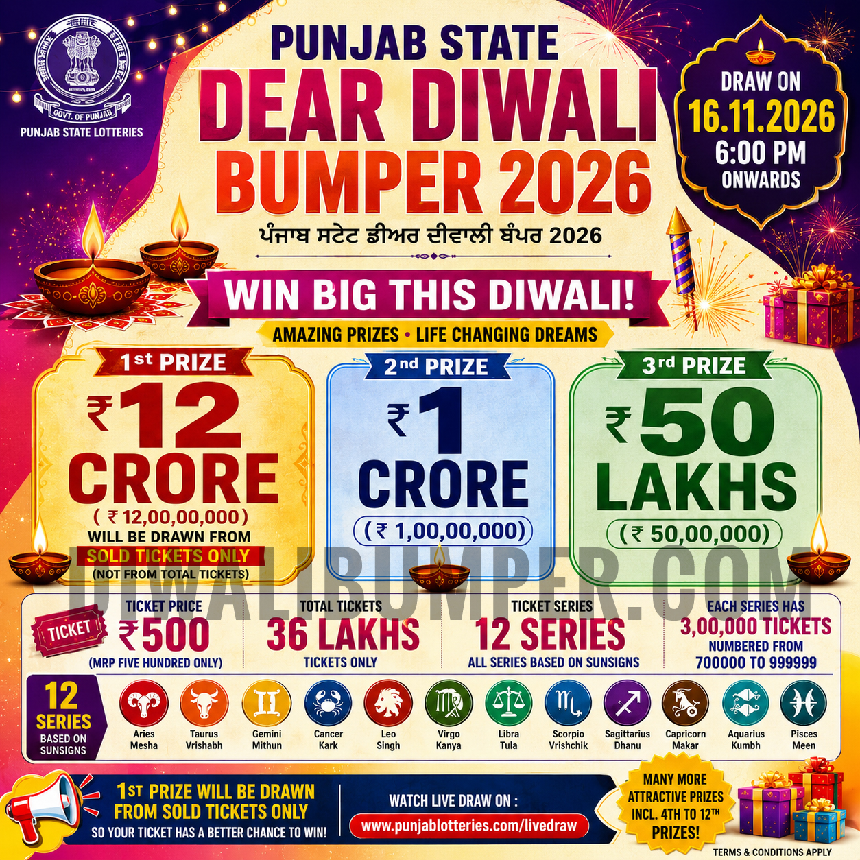 Punjab State Diwali Bumper Lottery